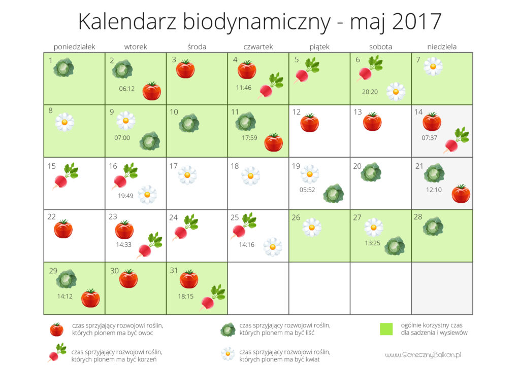 kalendarz biodynamiczny - maj 2017